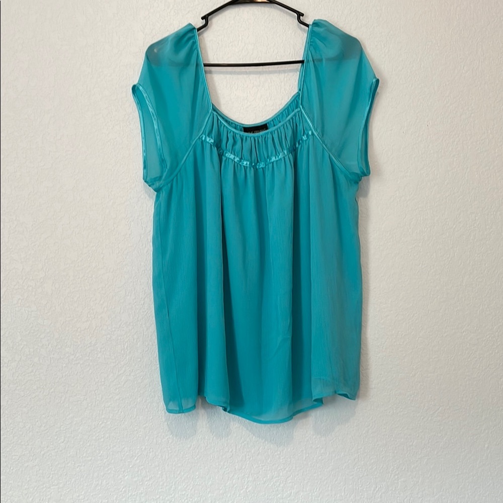Lane Bryant Blue Relaxed Ruched Blouse